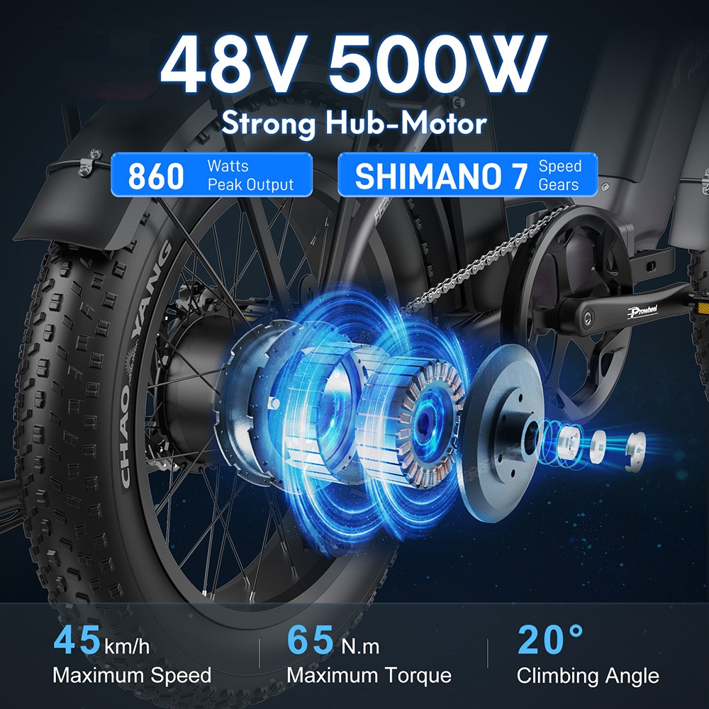 Fafrees FF20 Polar Electric Bike 500W Motor 48V 26 8Ah Dual Batteries 20*4 0 inch Tires 45km/h Max Speed 170km Max Range