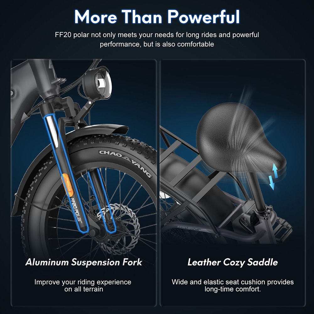 Fafrees FF20 Polar Electric Bike 500W Motor 48V 26 8Ah Dual Batteries 20*4 0 inch Tires 45km/h Max Speed 170km Max Range
