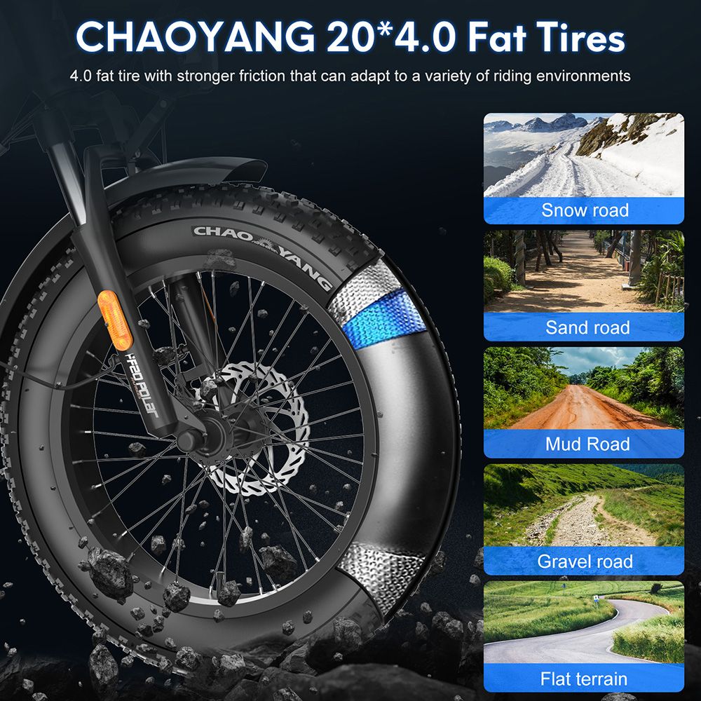 Fafrees FF20 Polar Electric Bike 500W Motor 48V 26 8Ah Dual Batteries 20*4 0 inch Tires 45km/h Max Speed 170km Max Range
