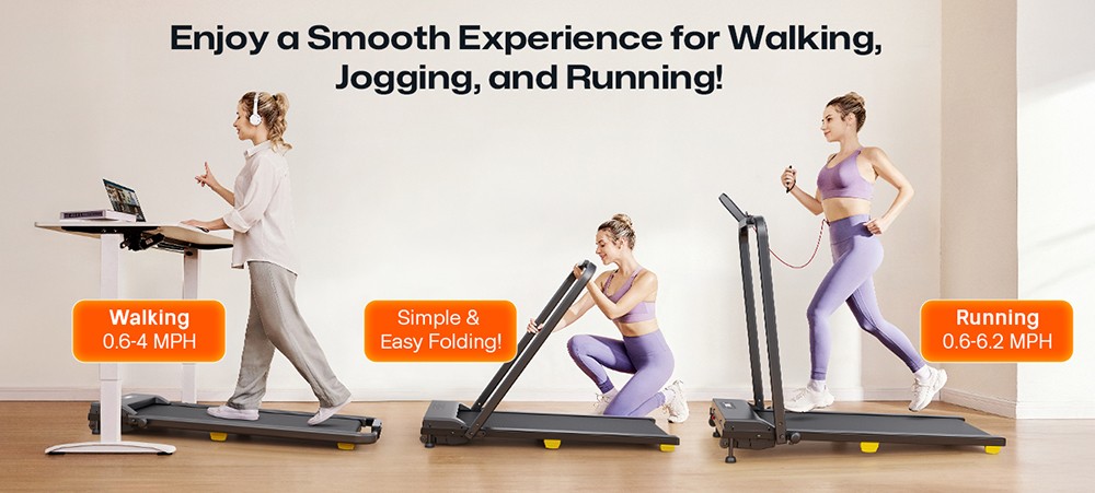 SYSURO S1L MIX Walking Pad Treadmill 2 5HP Motor 0 6-6 2MPH Speed HIIT Mode 9% Incline 5-Layer Running Belt 45dB Quiet