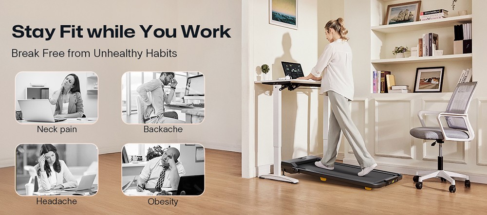 SYSURO S1L MIX Walking Pad Treadmill 2 5HP Motor 0 6-6 2MPH Speed HIIT Mode 9% Incline 5-Layer Running Belt 45dB Quiet