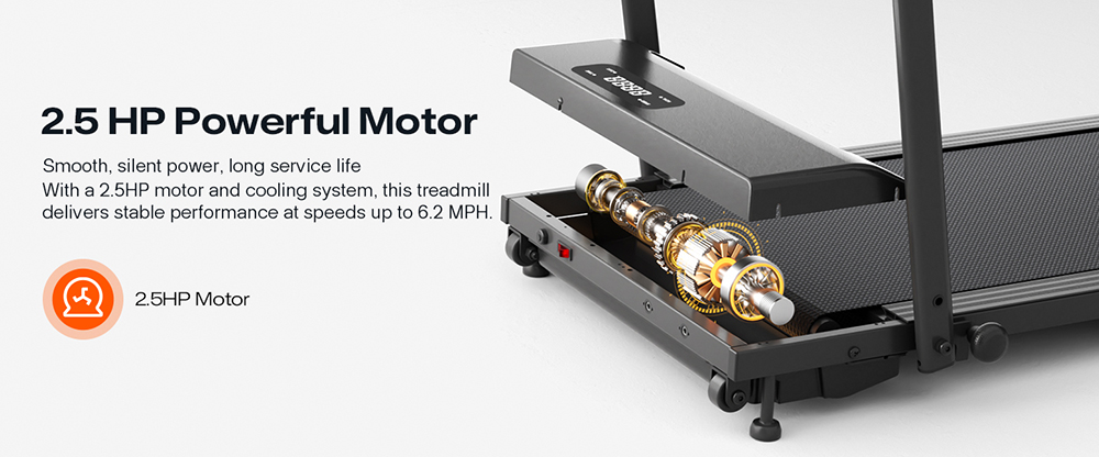 SYSURO S1L MIX Walking Pad Treadmill 2 5HP Motor 0 6-6 2MPH Speed HIIT Mode 9% Incline 5-Layer Running Belt 45dB Quiet