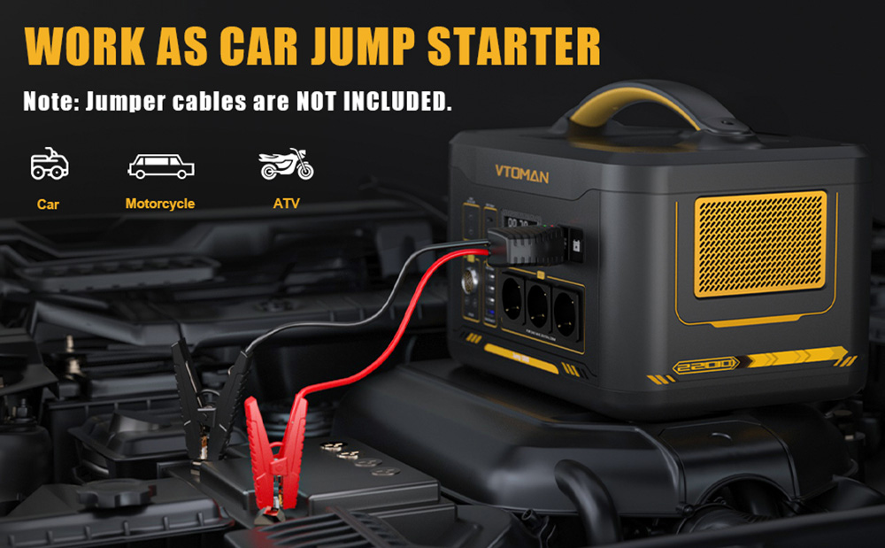 VTOMAN Jump 2200 Portable Power Station  1548Wh LiFePO4 Battery  2200W AC Output  Expandable to 3096Wh