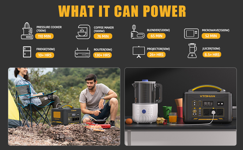 VTOMAN Jump 2200 Portable Power Station  1548Wh LiFePO4 Battery  2200W AC Output  Expandable to 3096Wh
