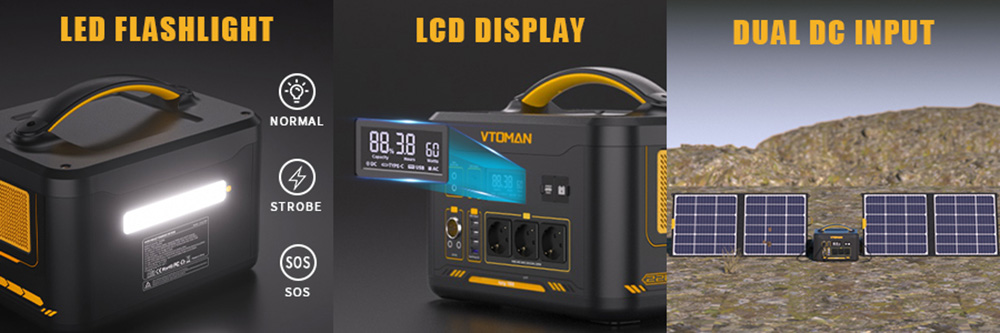 VTOMAN Jump 2200 Portable Power Station  1548Wh LiFePO4 Battery  2200W AC Output  Expandable to 3096Wh