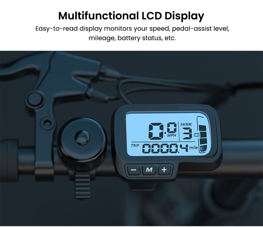 ESKUTE F100 Folding Electric Bike 250W Motor 36V 9Ah Battery 14 inch Tires 25km/h Max Speed 55km Range Mechanical Disc Br