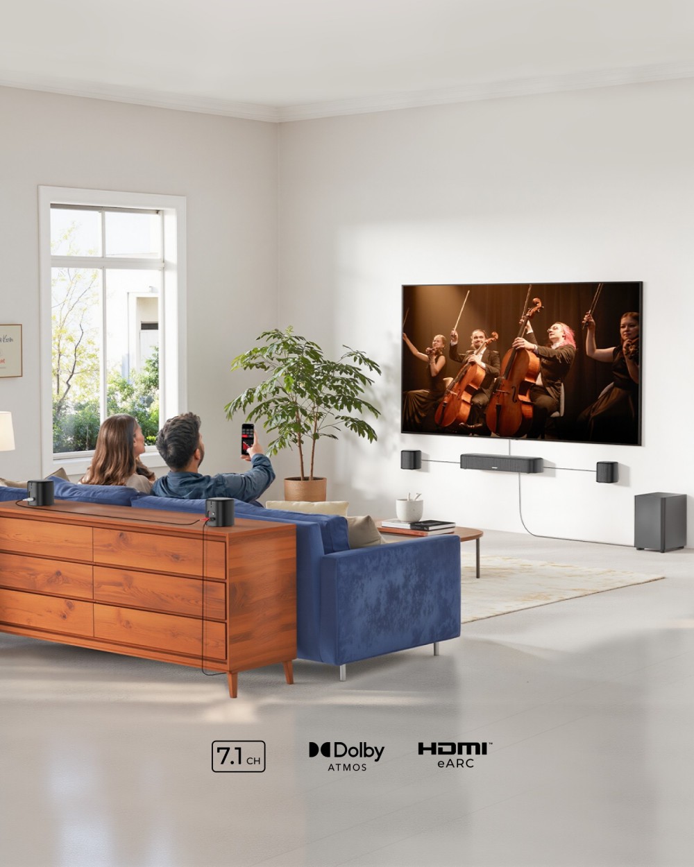 Ultimea Aura A60 7 1 Soundbar   2 Pair * Steady 310 Speaker Stands  Smart APP