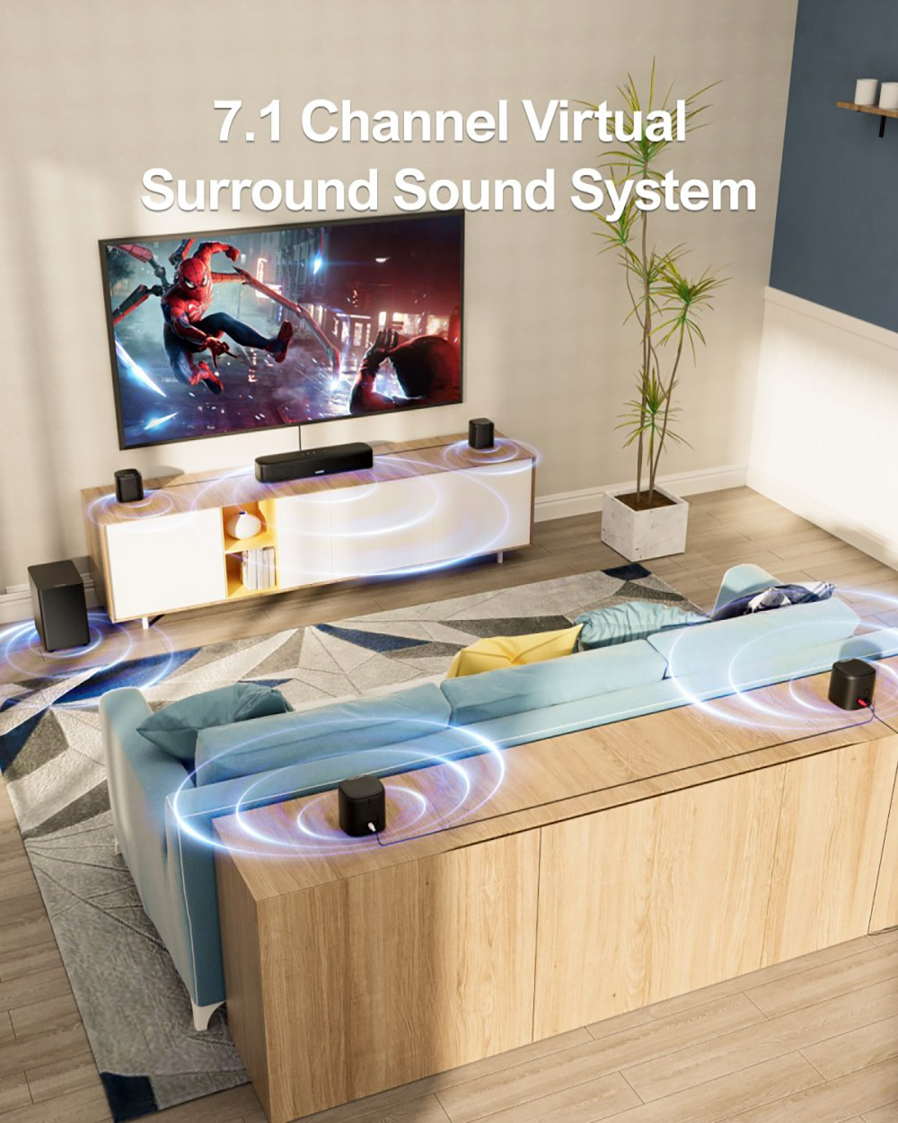 Ultimea Aura A40 7 1 Soundbar   2 * Pair Steady 310 Speaker Stands  App Control  10 Bands Equalizer Settings  121 Preset EQ Mat