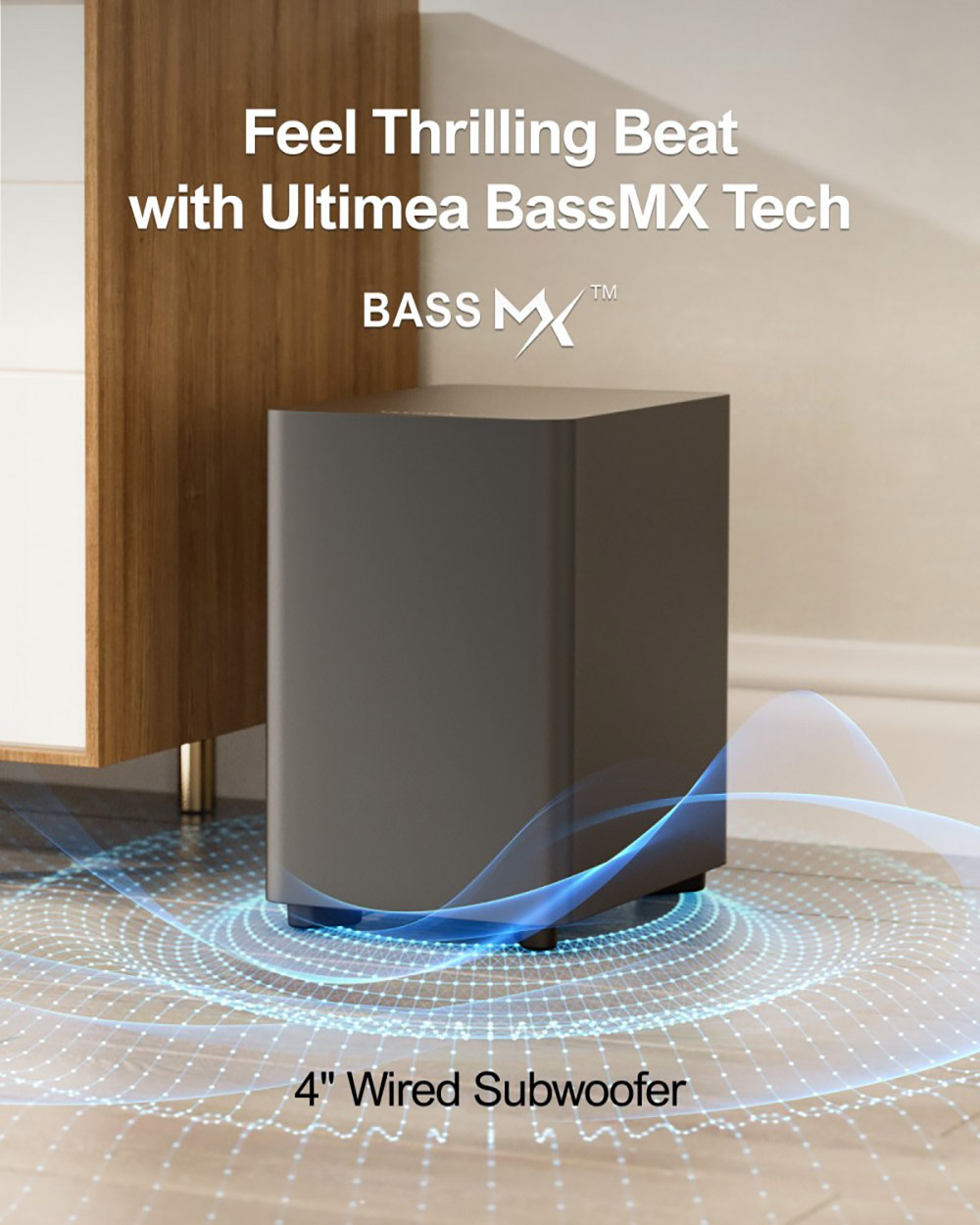 Ultimea Aura A40 7 1 Soundbar   2 * Pair Steady 310 Speaker Stands  App Control  10 Bands Equalizer Settings  121 Preset EQ Mat