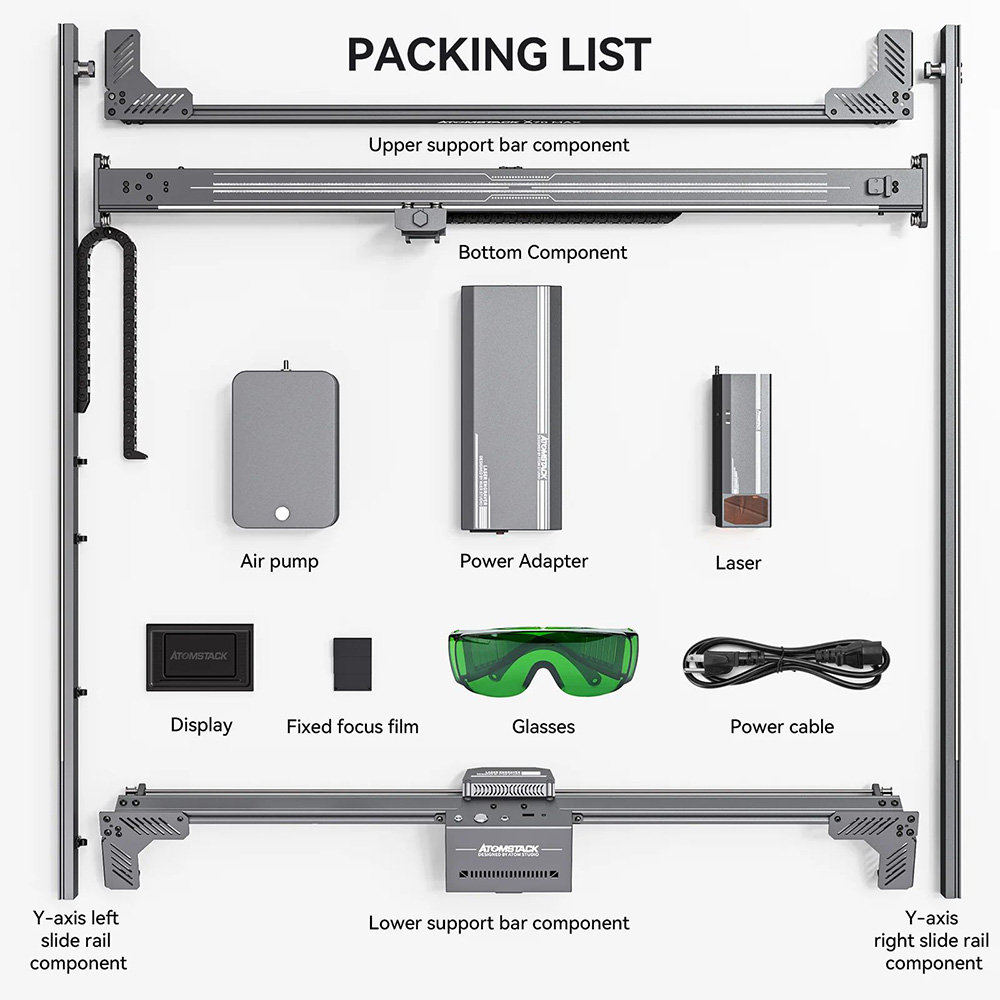 AtomStack X70 Max 70W Laser Engraver 0 02mm Accuracy Auto Focus 800x850mm