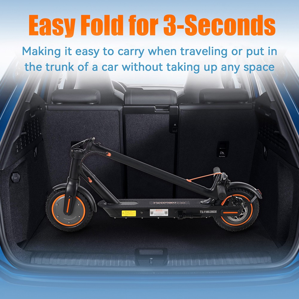 TWOFISH V1 MAX Electric Scooter 400W Motor 36V 10 4Ah Battery 10 inch Tires 32km/h Max Speed 25km Range Rear Disc Brake