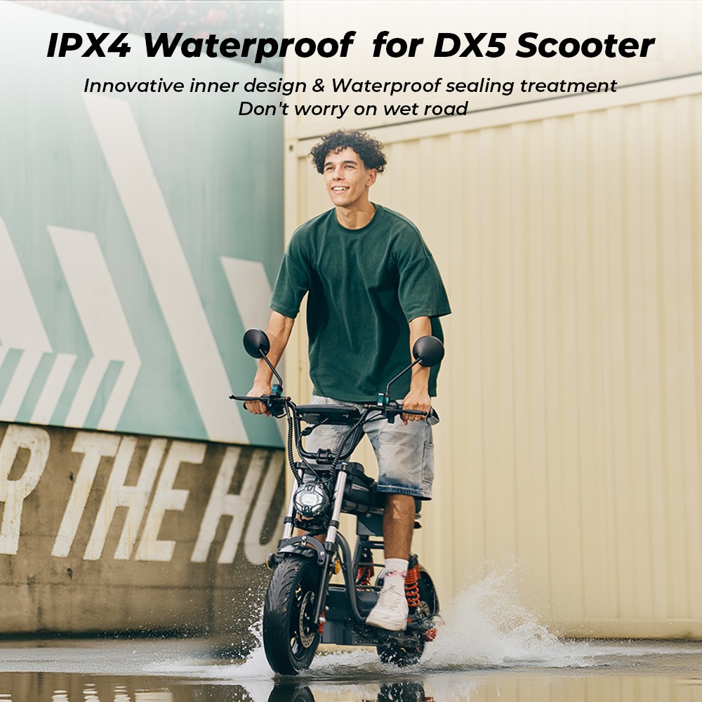 iScooter DX5 Electric Scooter  1500W Motor  48V 15 6Ah Battery  15 inch Tubeless Tires  55km/h Max Speed  72km Range  Front