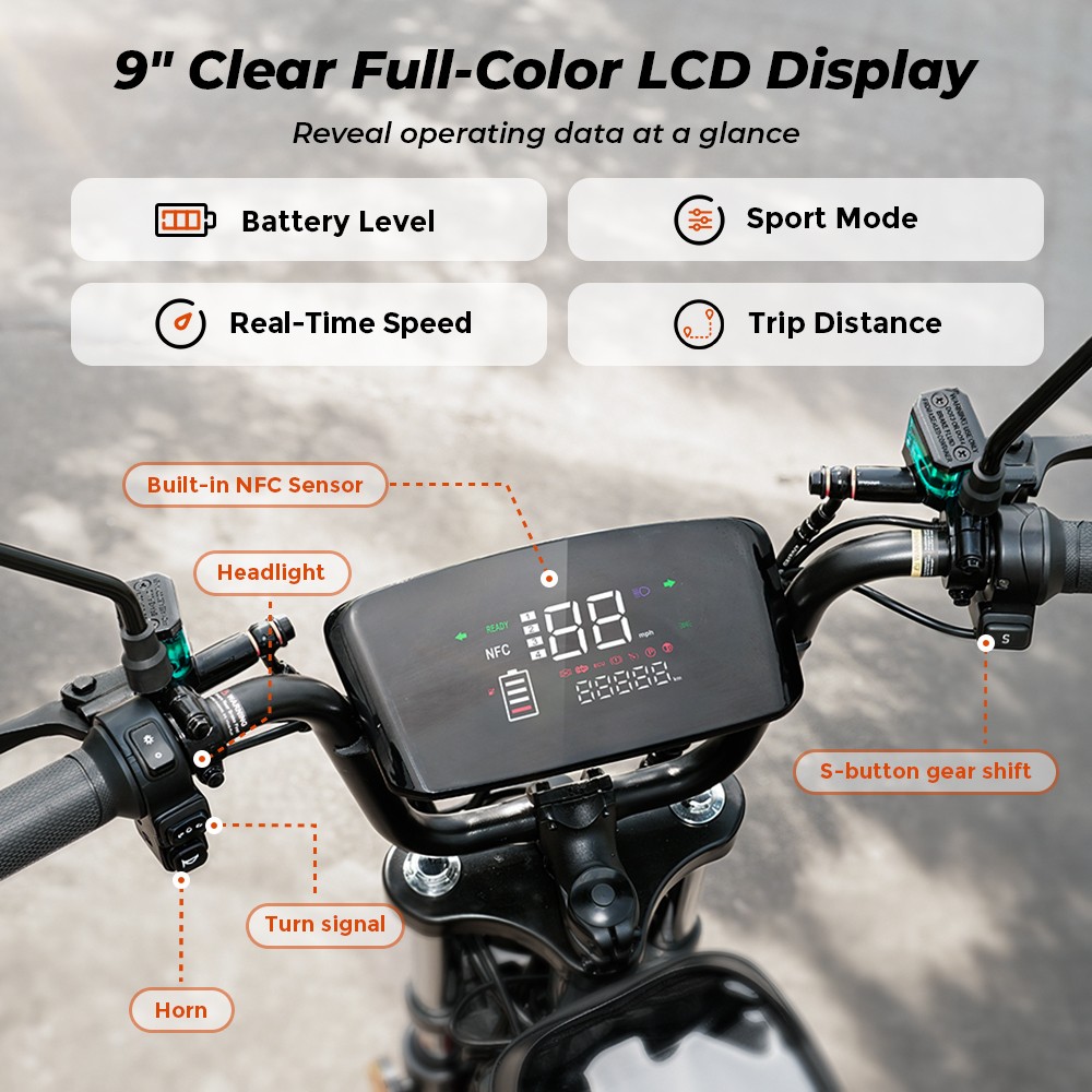 iScooter DX5 Electric Scooter  1500W Motor  48V 15 6Ah Battery  15 inch Tubeless Tires  55km/h Max Speed  72km Range  Front
