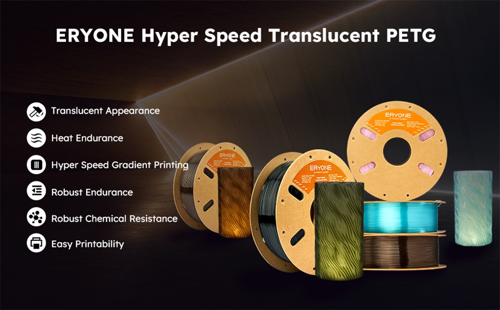 ERYONE High Speed Translucent PETG Filament 1kg - Sky Blue