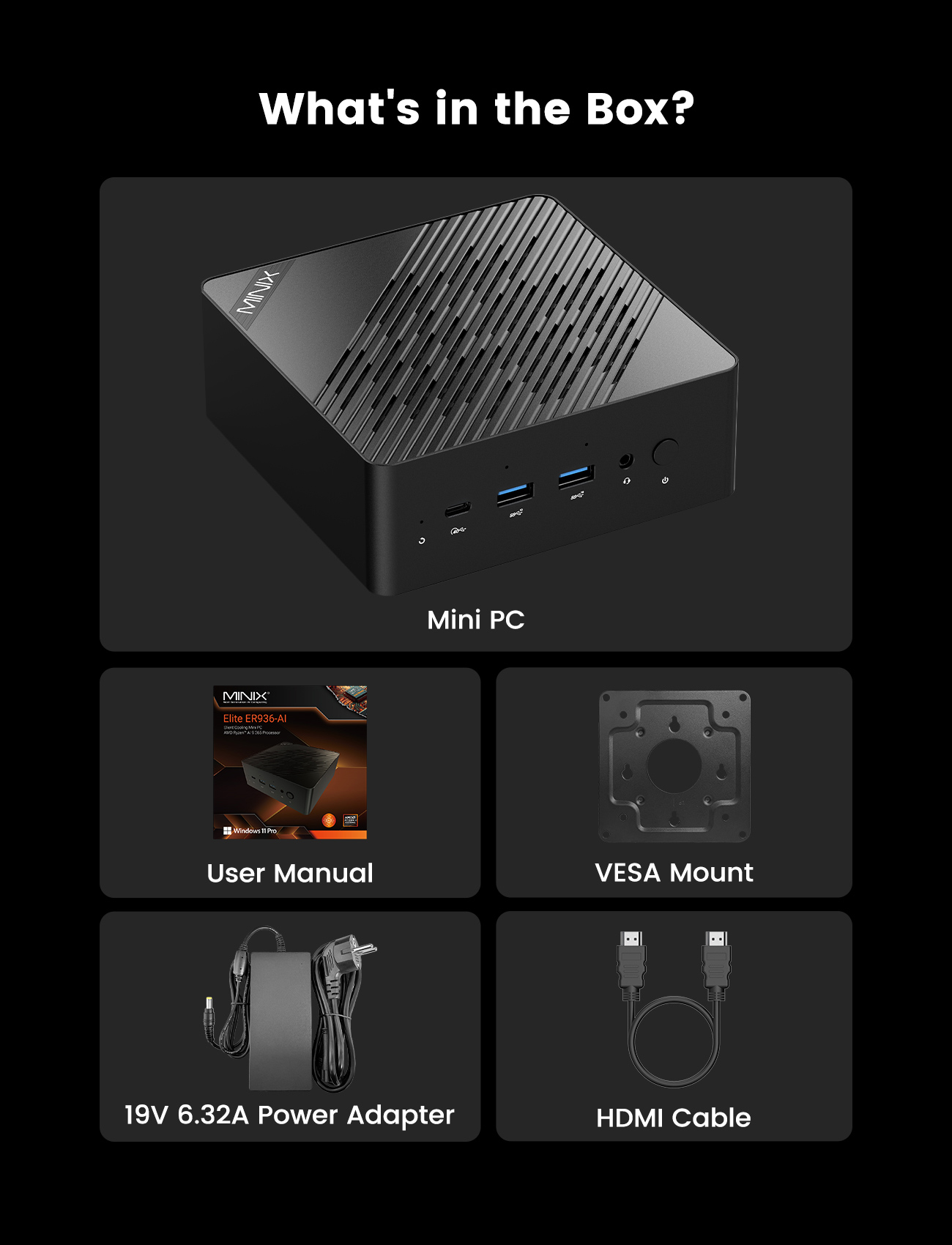 MINIX Elite ER937-AI AMD Ryzen™ AI 9 HX 370 DDR5 32G/1TB Wi-Fi7