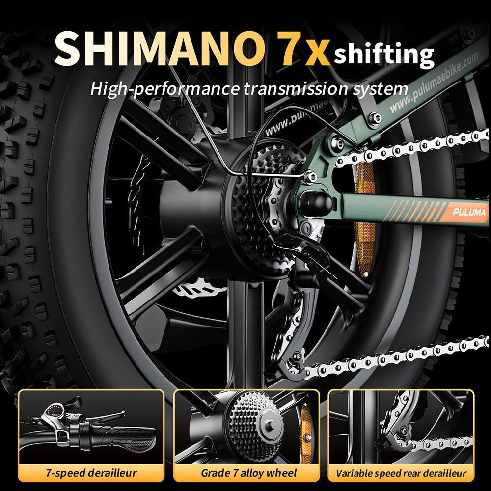 PULUMA PE500 Electric Bike 2*500W Motor 48V 17 5Ah Battery 20*4 0 inch Tires 40km/h Max Speed 150km Max Range Hydraulic O
