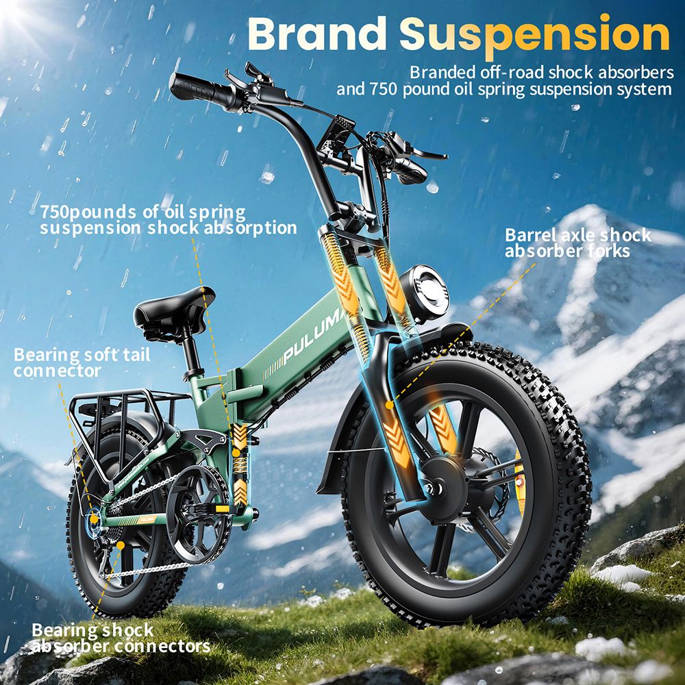 PULUMA PE500 Electric Bike 2*500W Motor 48V 17 5Ah Battery 20*4 0 inch Tires 40km/h Max Speed 150km Max Range Hydraulic O