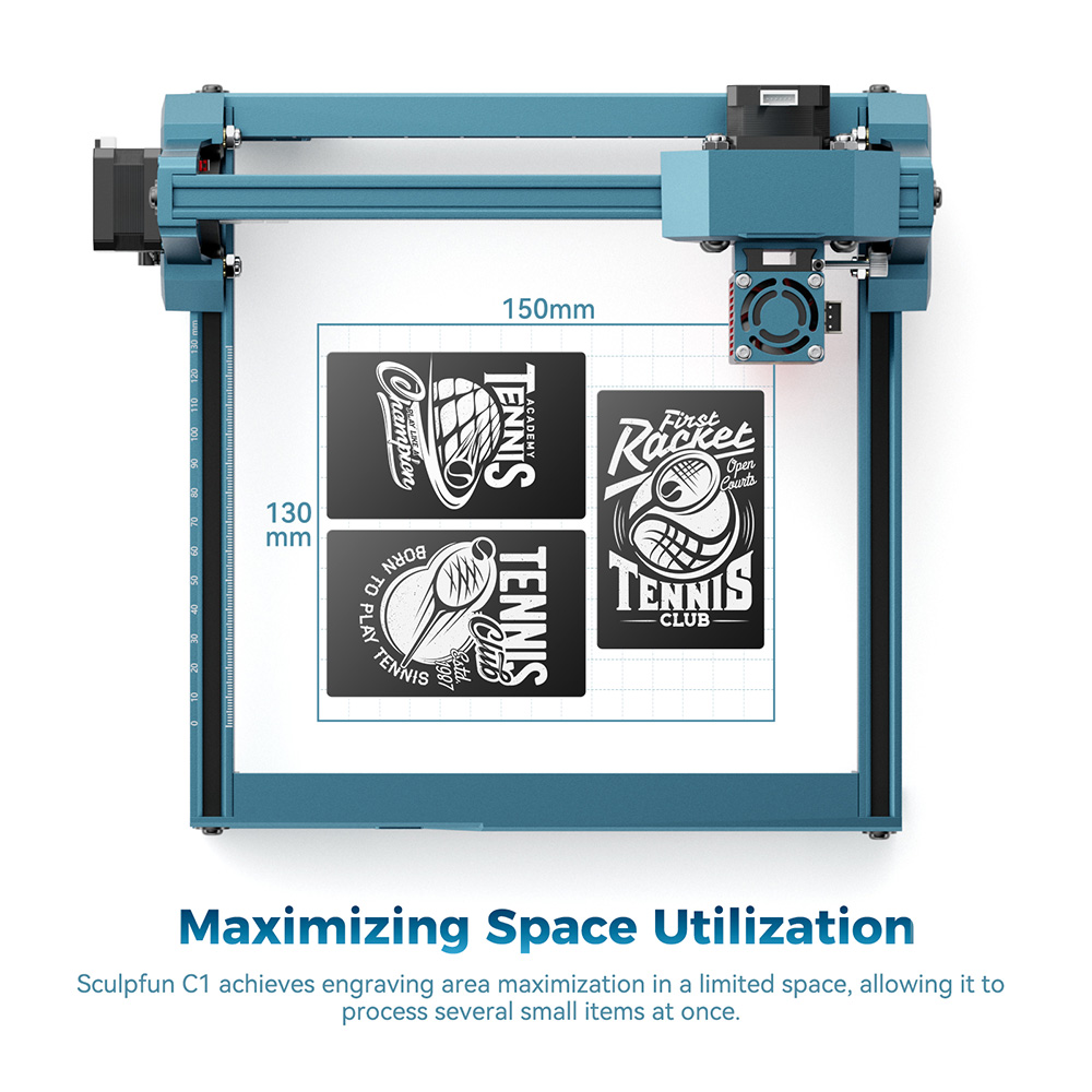 SCULPFUN C1 3W Mini Laser Engraver 10000mm/min Engraving Area 150*130mm 0 04mm Ultra-Fine Compressed Spot 100nm-500nm Effec