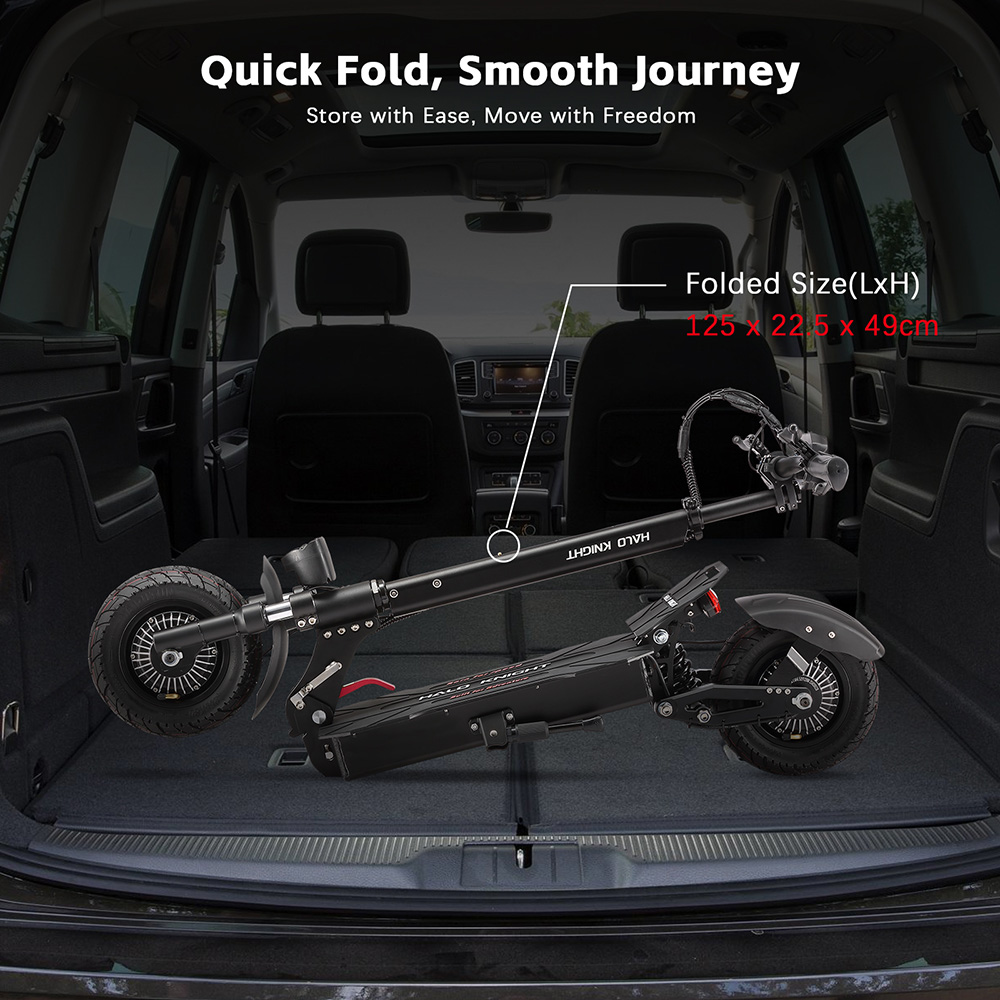 Halo Knight T104 Electric Scooter 1200W*2 Motor 52V 21Ah Battery 10 inch Tires 65km/h Max Speed 45km Range Front