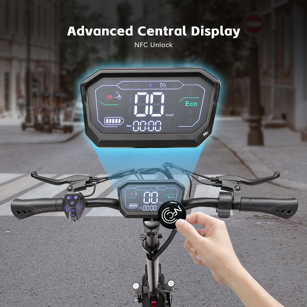 Halo Knight T104 Electric Scooter 1200W*2 Motor 52V 21Ah Battery 10 inch Tires 65km/h Max Speed 45km Range Front