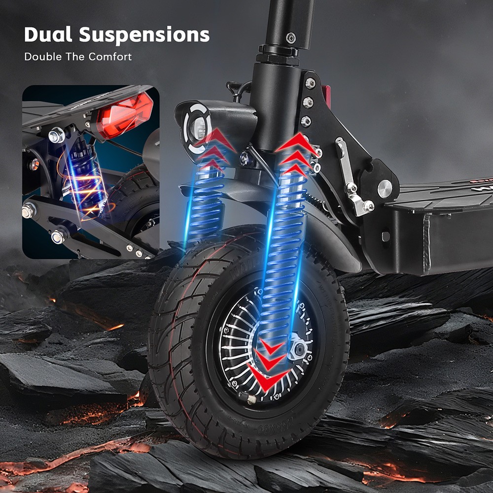 Halo Knight T104 Electric Scooter 1200W*2 Motor 52V 21Ah Battery 10 inch Tires 65km/h Max Speed 45km Range Front