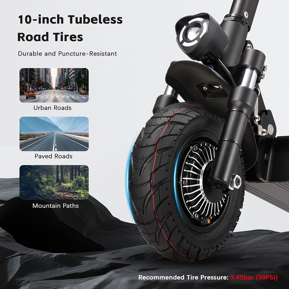 Halo Knight T104 Electric Scooter 1200W*2 Motor 52V 21Ah Battery 10 inch Tires 65km/h Max Speed 45km Range Front