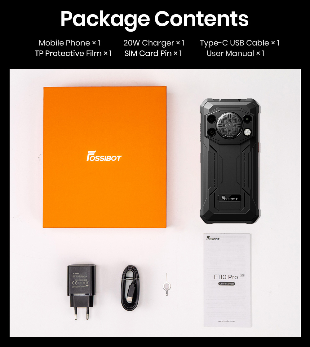 FOSSiBOT F110 Pro 5G Rugged Smartphone  20GB RAM   128GB ROM  6 745-inch HD  Display  10000mAh Battery  50MP AI Camera  NFC