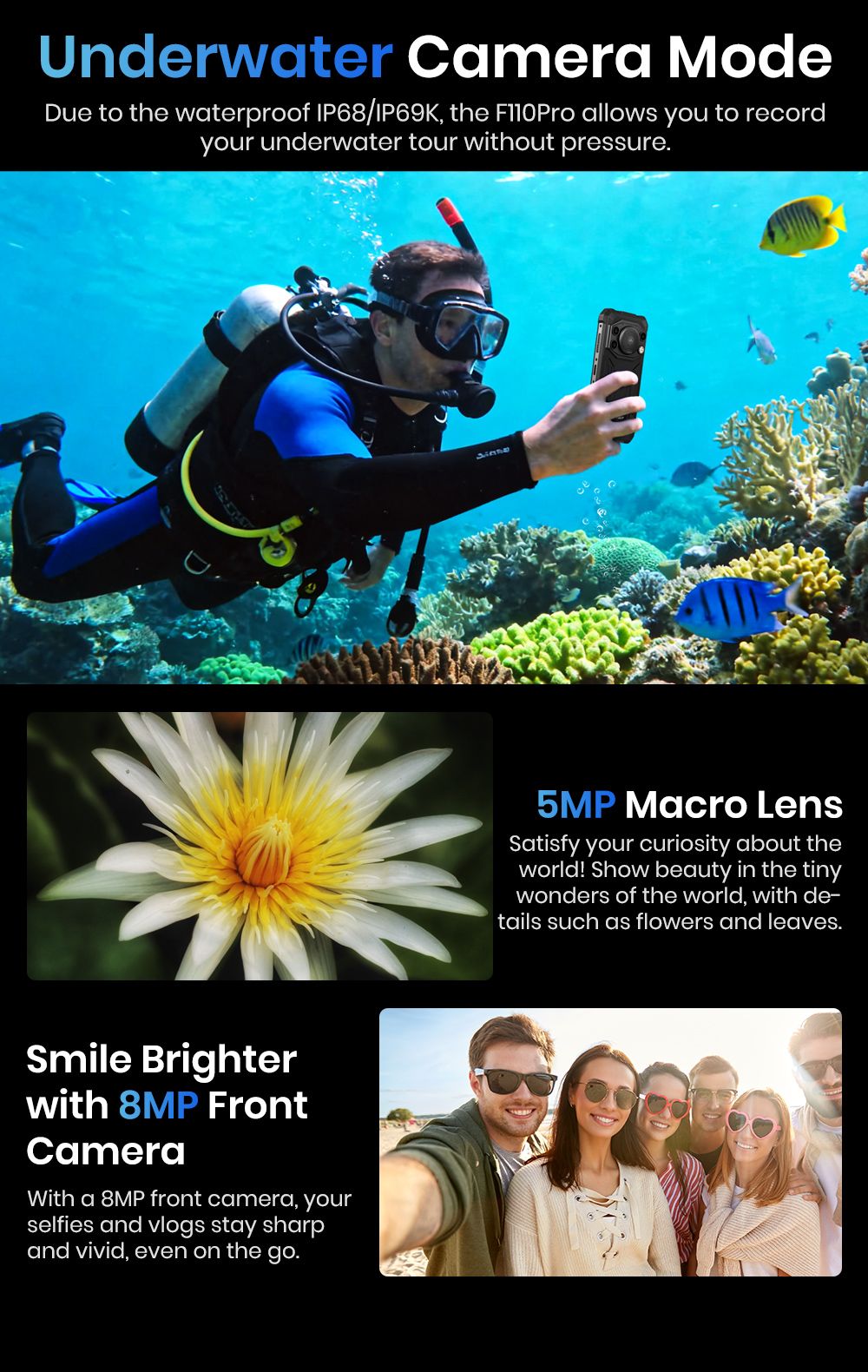 FOSSiBOT F110 Pro 5G Rugged Smartphone  20GB RAM   128GB ROM  6 745-inch HD  Display  10000mAh Battery  50MP AI Camera  NFC