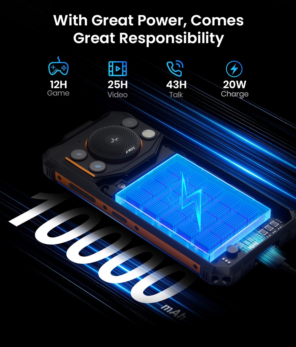 FOSSiBOT F110 Pro 5G Rugged Smartphone  20GB RAM   128GB ROM  6 745-inch HD  Display  10000mAh Battery  50MP AI Camera  NFC