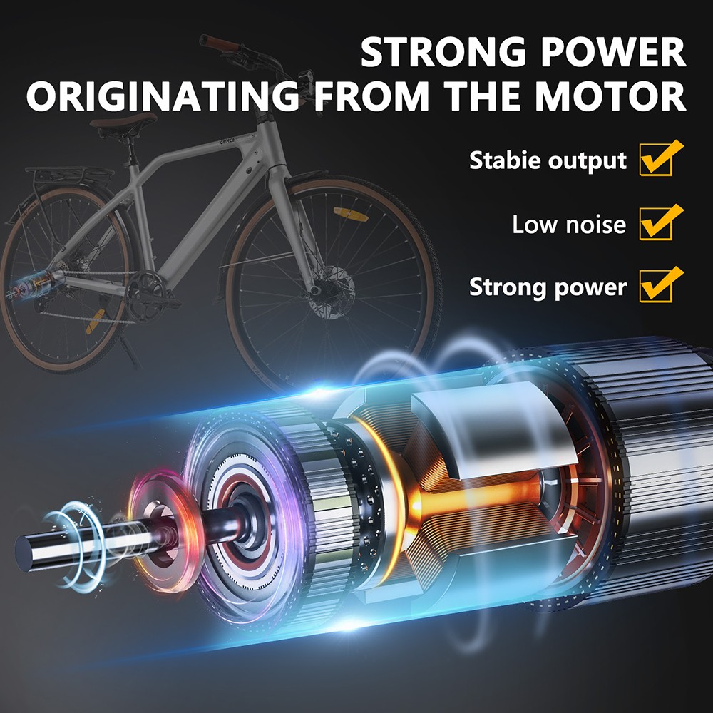 CMACEWHEEL F700-2 Electric Bike 250W Motor 36V 10Ah Battery 700*38C Tires 25km/h Max Speed 80km Range Hydraulic Disc Brak