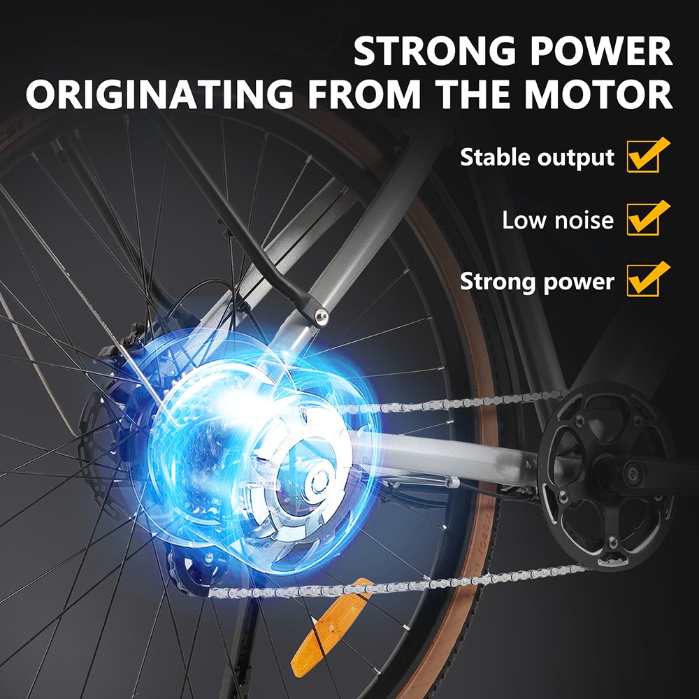 CMACEWHEEL F700-2 Electric Bike 250W Motor 36V 10Ah Battery 700*38C Tires 25km/h Max Speed 80km Range Hydraulic Disc Brak