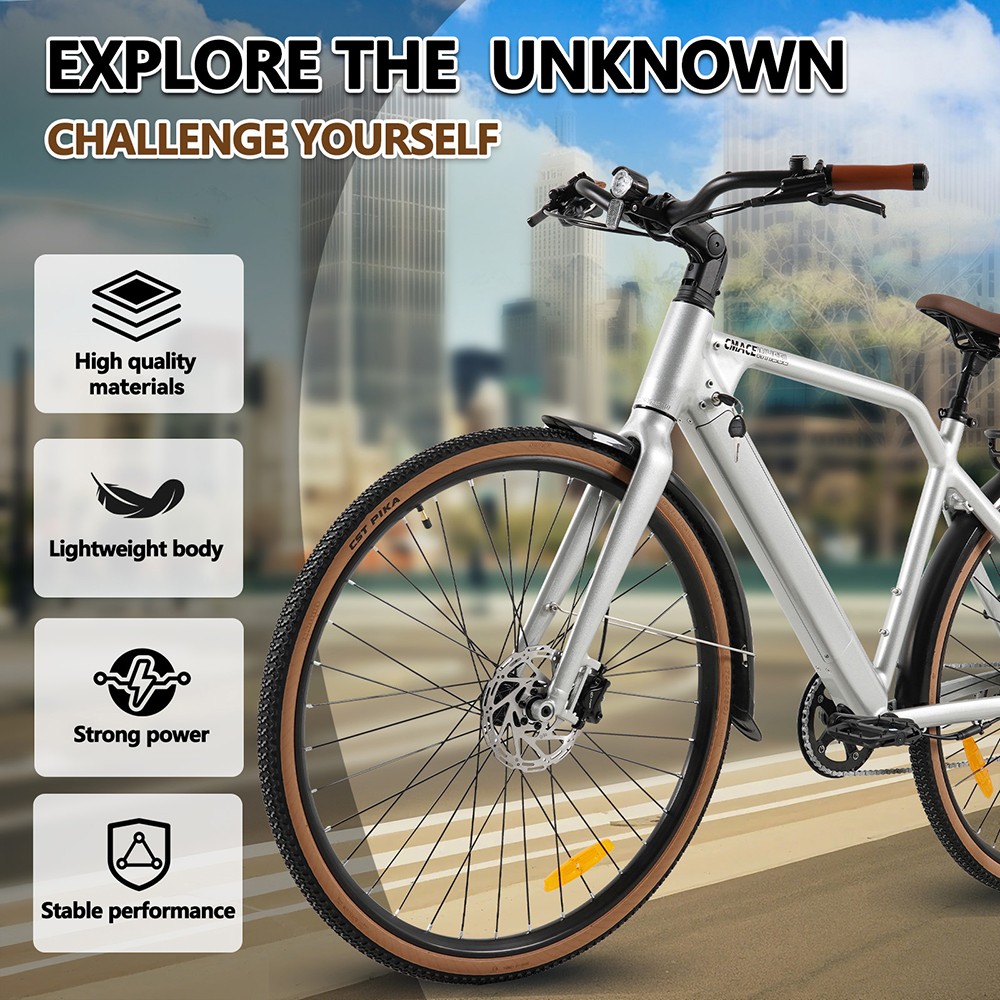 CMACEWHEEL F700-2 Electric Bike 250W Motor 36V 10Ah Battery 700*38C Tires 25km/h Max Speed 80km Range Hydraulic Disc Brak
