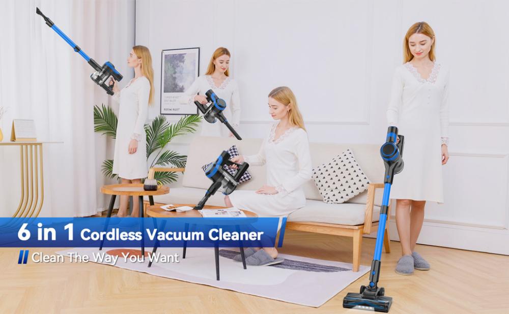 TASVAC V50 Cordless Vacuum Cleaner 25KPa Powerful Suction Stick Vacuum with LED Display 40 Mins Runtime 5-Stage Filtration