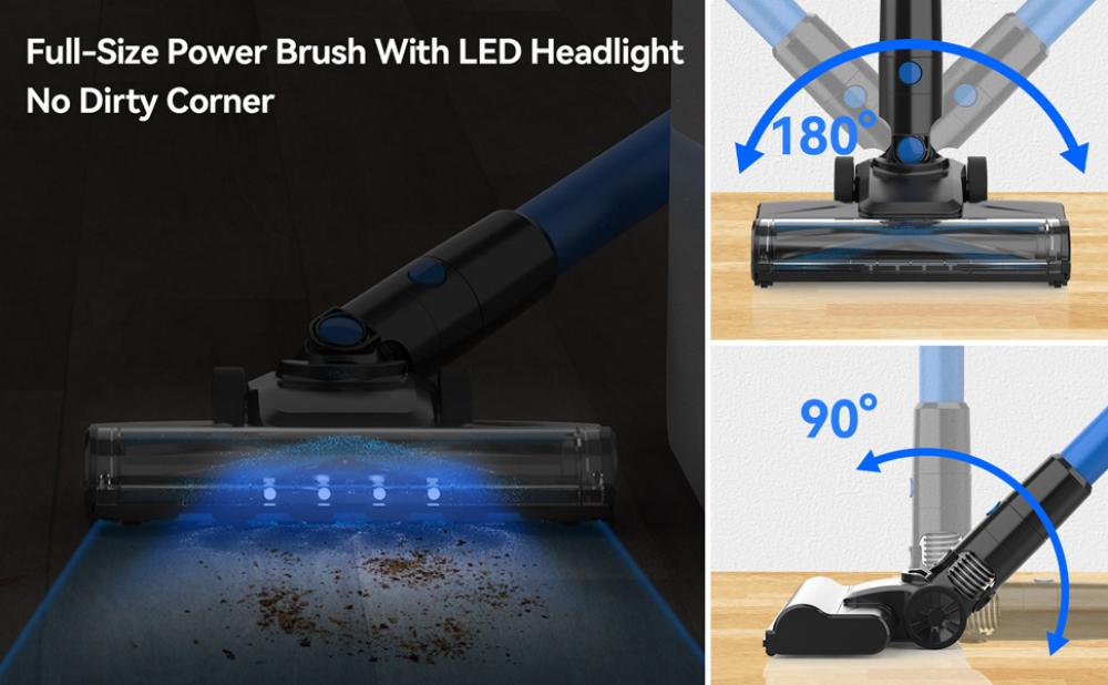 TASVAC V50 Cordless Vacuum Cleaner 25KPa Powerful Suction Stick Vacuum with LED Display 40 Mins Runtime 5-Stage Filtration