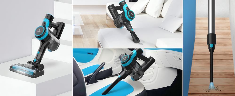 TASVAC V600 Cordless Vacuum Cleaner 28KPa Powerful Suction Stick Vacuum with 120 000 RPM Brushless Motor LED Floor Brush 45