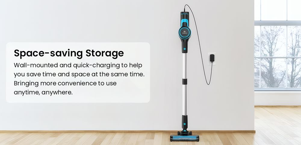 TASVAC V600 Cordless Vacuum Cleaner 28KPa Powerful Suction Stick Vacuum with 120 000 RPM Brushless Motor LED Floor Brush 45