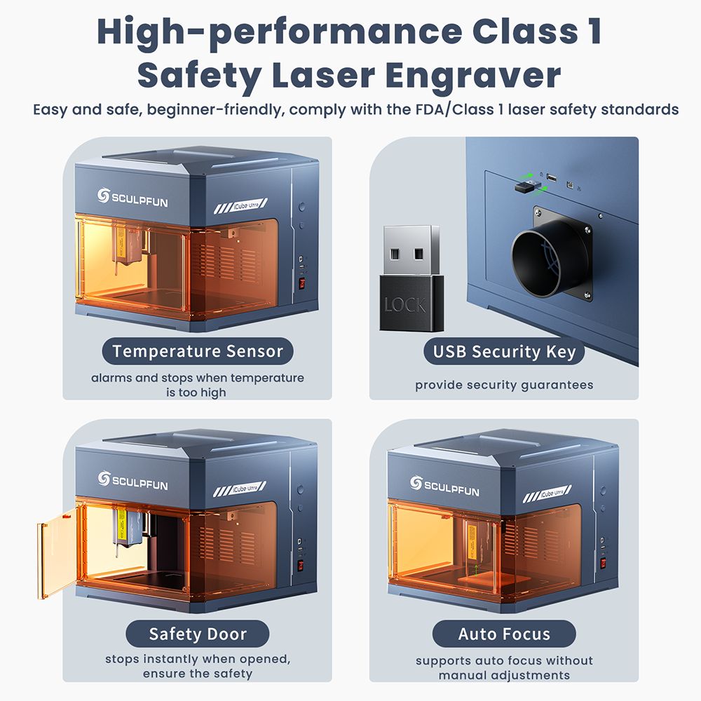 SCULPFUN iCube Ultra Dual 12W 1 2W Laser Engraver 10000mm/min Speed 150x135mm Working Area Built-in Smoke Filter 4 Light Mo