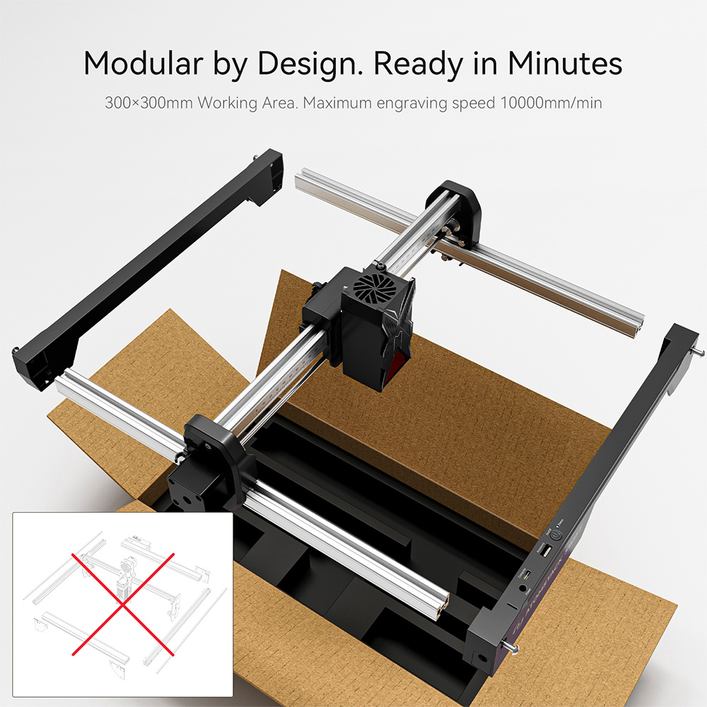 ATOMSTACK Swift 7W Laser Engraver 10000mm/min Speed 0 1mm Precision 0 08x0 04mm Laser Spot 300x300mm Working Area Accessor