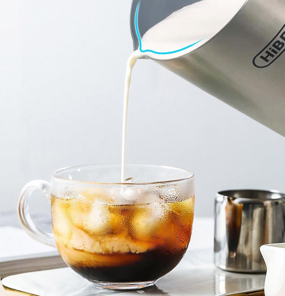 HiBREW M3A 4 in 1 Milk Frother Foamer Fully Automatic Milk Warmer Cold/Hot Frothing 130ml Frothing Capacity