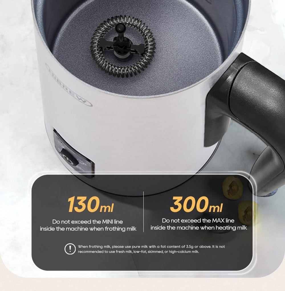 HiBREW M3A 4 in 1 Milk Frother Foamer Fully Automatic Milk Warmer Cold/Hot Frothing 130ml Frothing Capacity