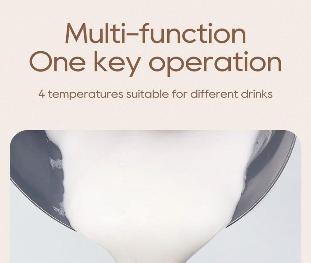 HiBREW M3A 4 in 1 Milk Frother Foamer Fully Automatic Milk Warmer Cold/Hot Frothing 130ml Frothing Capacity