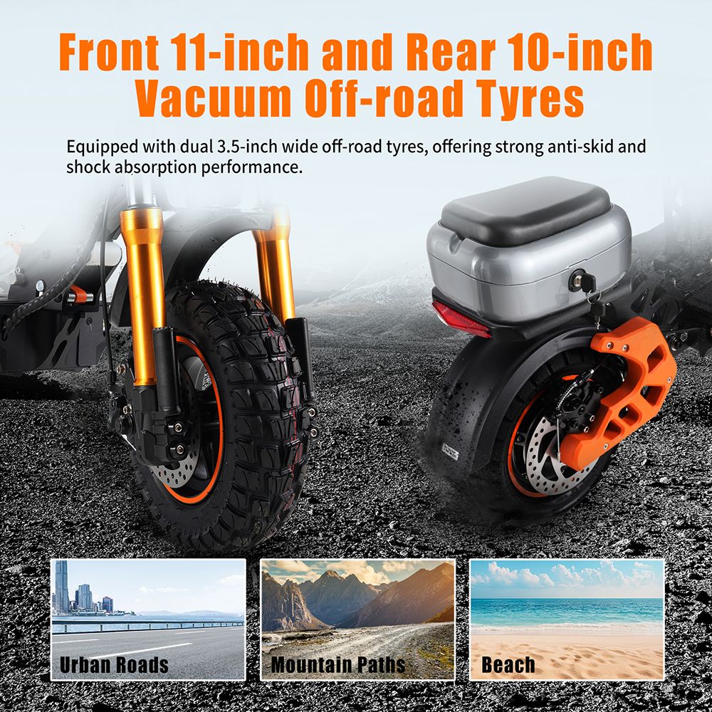 TWOFISH V5 MAX Electric Scooter with Seat  800W Motor  48V 18Ah Battery  Front 11 inch