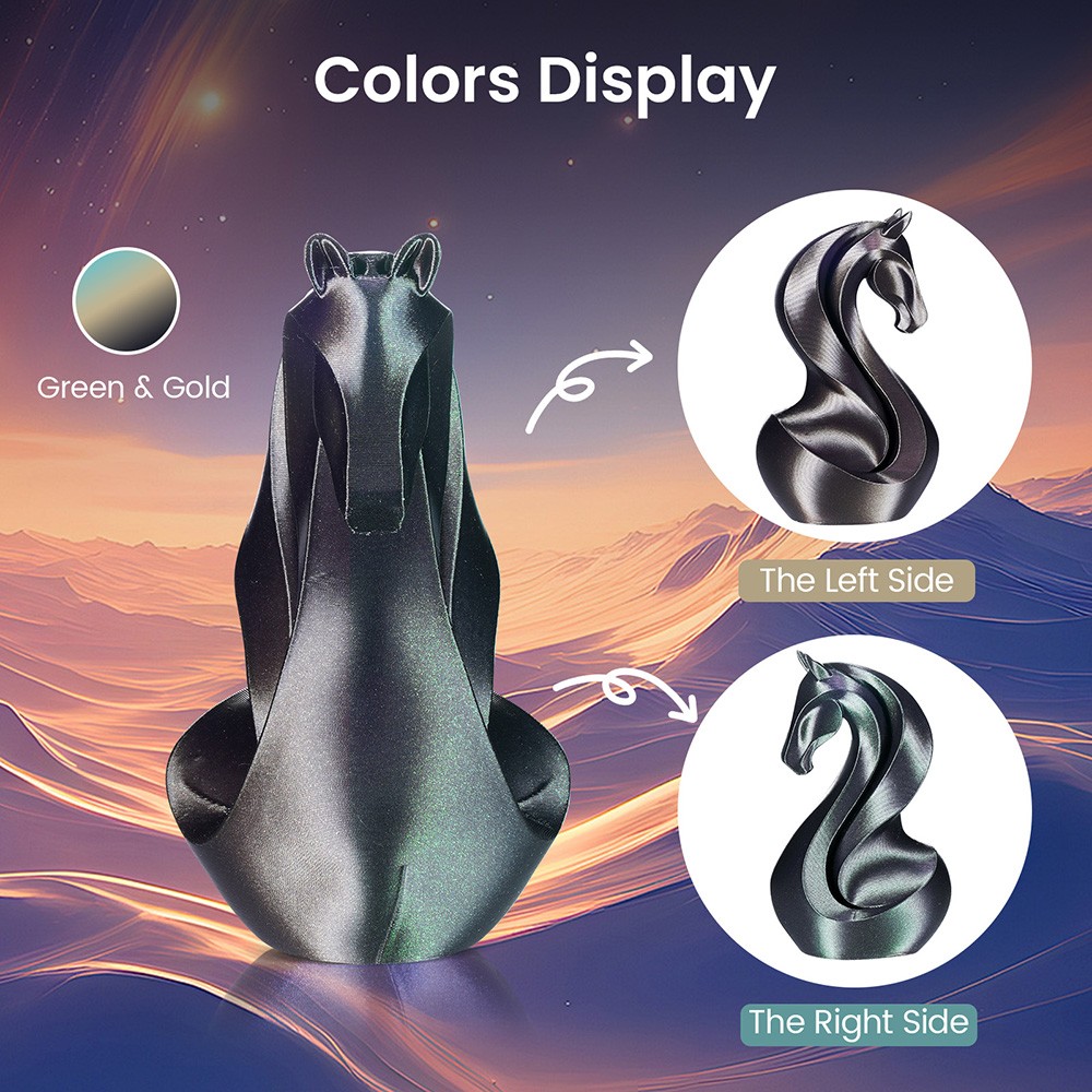ERYONE Burnt Titanium Dual Color PLA Filament 1kg - Green