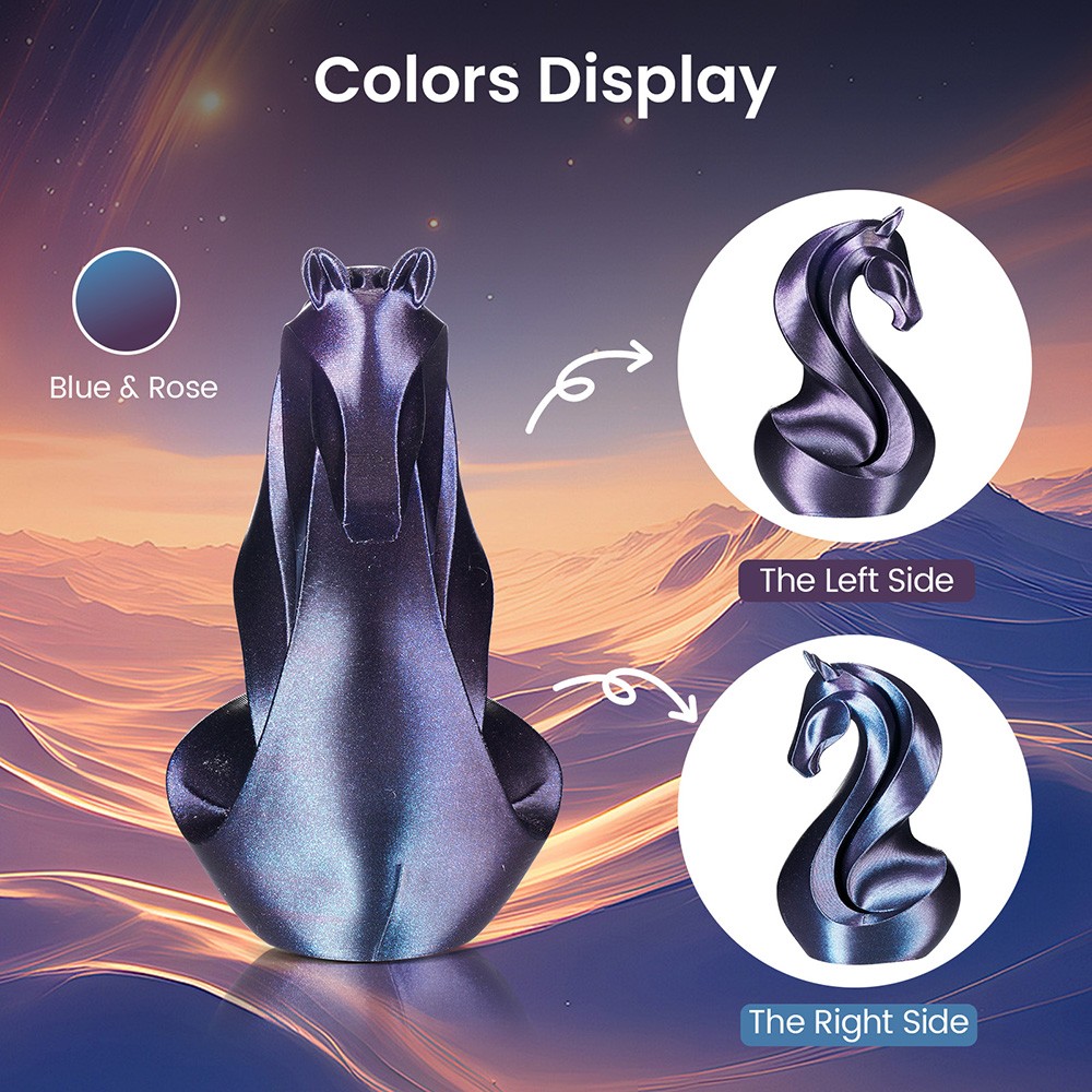 ERYONE Burnt Titanium Dual Color PLA Filament 1kg - Blue