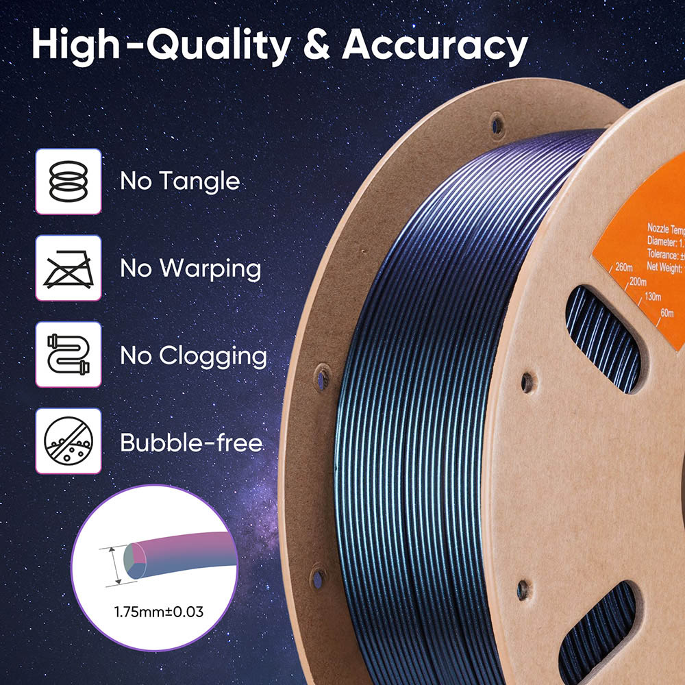 ERYONE Burnt Titanium Tri Color PLA Filament 1kg - Blue