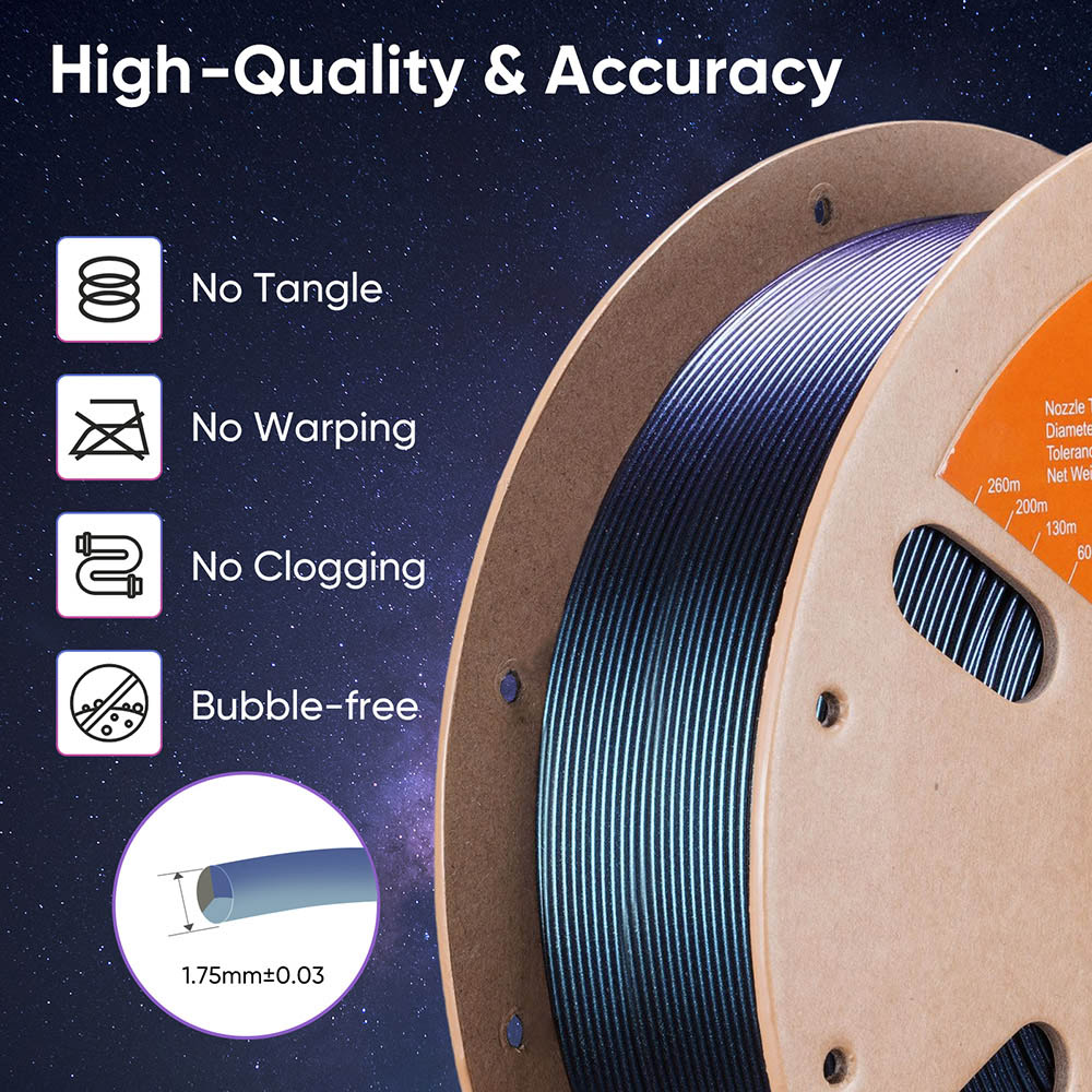 ERYONE Burnt Titanium Tri Color PLA Filament 1kg - Blue