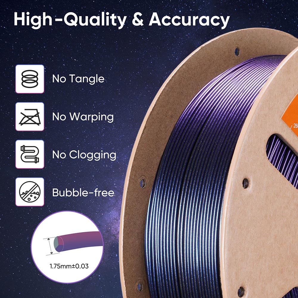 ERYONE Burnt Titanium Tri Color PLA Filament 1kg - Green