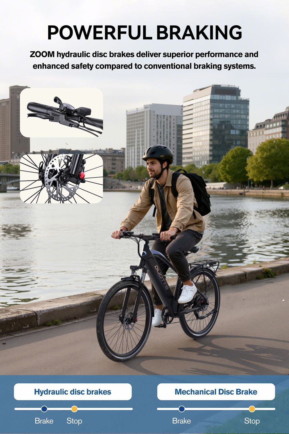 DUOTTS C29 Max Electric Bike 250W Motor 48V 18Ah Battery 29 inch Tires 25km/h Max Speed 120km Range Hydraulic Disc Brakes