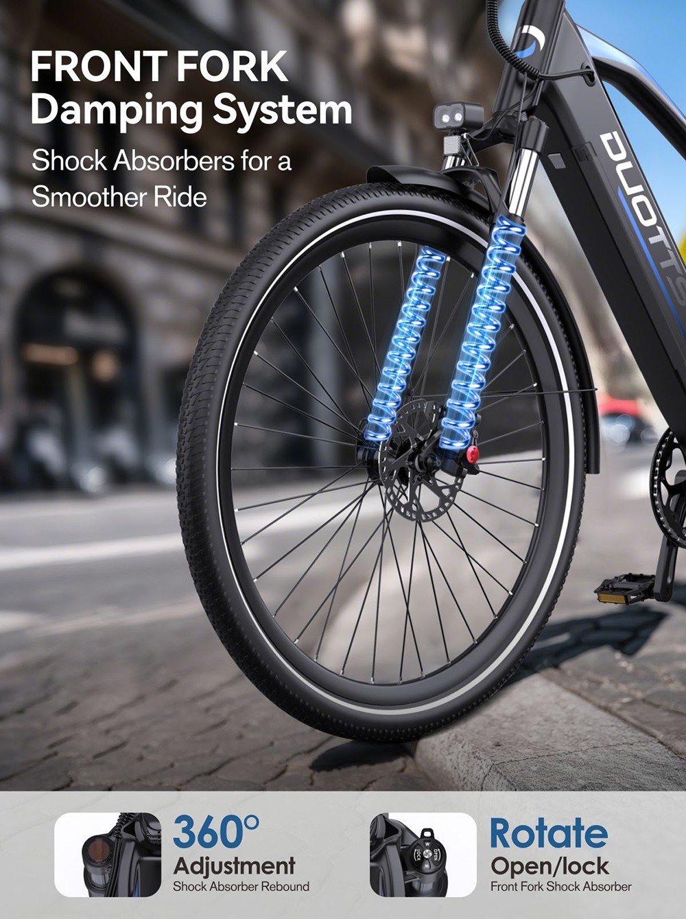 DUOTTS C29 Max Electric Bike 250W Motor 48V 18Ah Battery 29 inch Tires 25km/h Max Speed 120km Range Hydraulic Disc Brakes