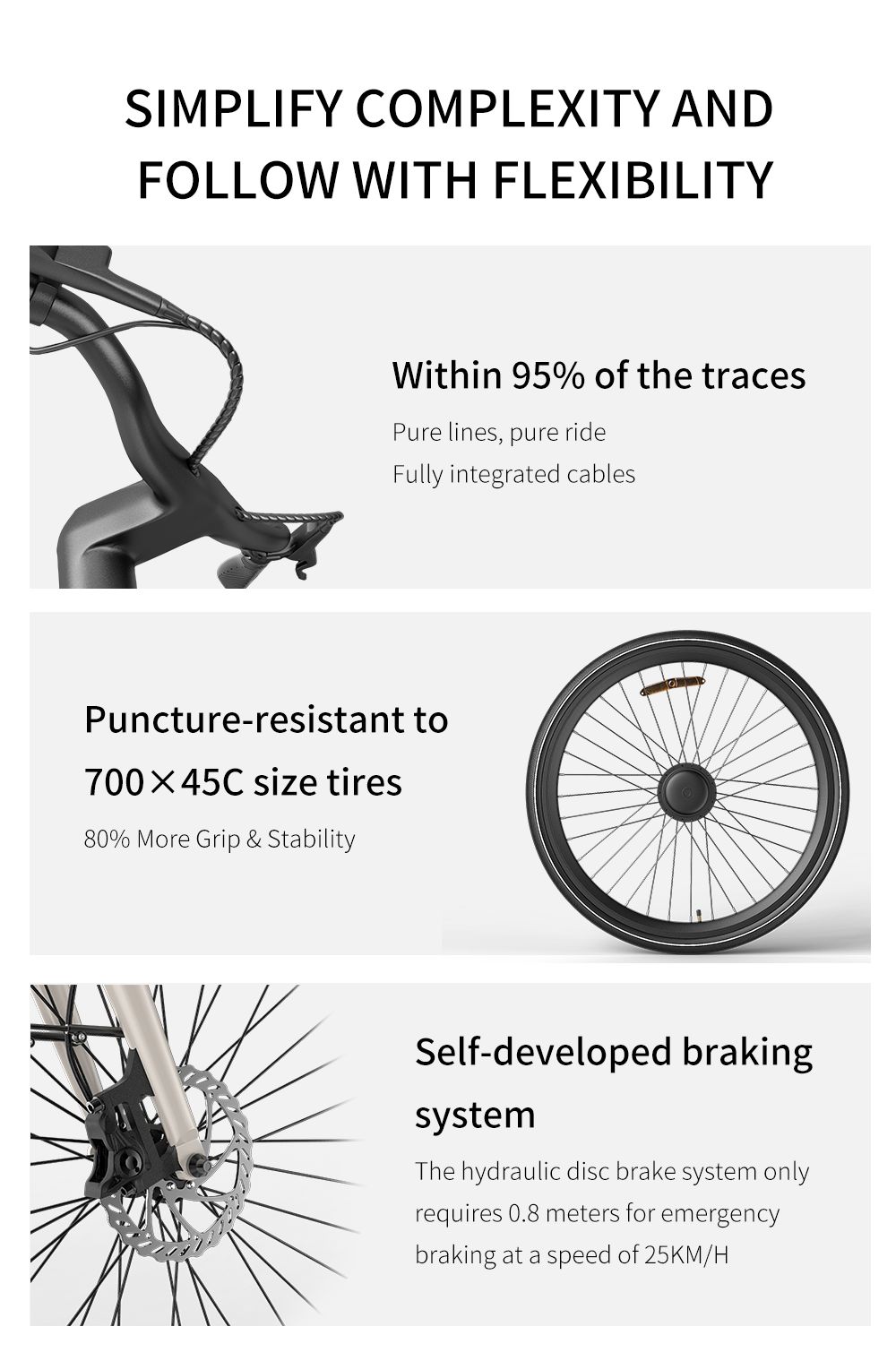 PIXAR S900 Electric Bike 250W Motor 36V 10Ah Battery 700*45C Tires 25km/h Max Speed 100km Range Hydraulic Disc Brake - Wh